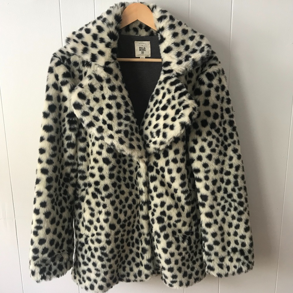Billabong Leopard Faux Fur Coat